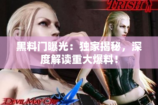 黑料門曝光：獨(dú)家揭秘，深度解讀重大爆料！