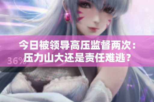 今日被領(lǐng)導(dǎo)高壓監(jiān)督兩次：壓力山大還是責(zé)任難逃？