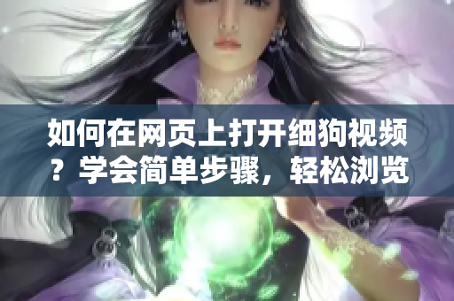 如何在網(wǎng)頁上打開細狗視頻？學會簡單步驟，輕松瀏覽最新視頻內(nèi)容